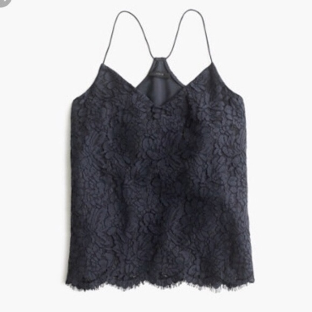 J Crew Lace Racer Back Camisole sz 8